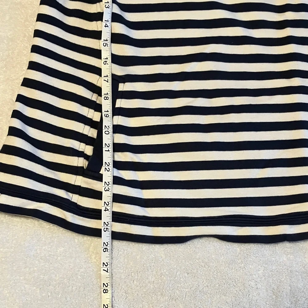 Vineyard Vines Navy and White Striped Cowl Neck Sweatshirt - Picture 7 of 7
